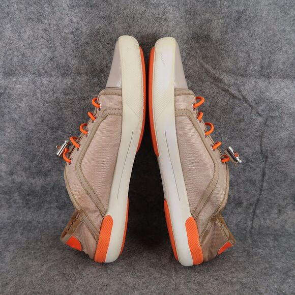 Calvin Klein Shoes Womens 7.5 Fashion Sneaker Flats Nia Drawstring Beige Orange - Picture 9 of 13